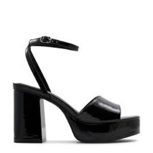 Black Shiny Patent Platform Heels